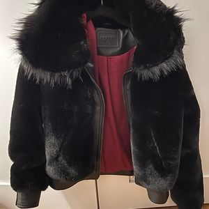 BLANKNYC Faux Fur Black Noise Coat